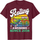 Rolling Into 10 Roller Skating Birthday Party 10th Birthday T-Shirt - T-Shirt | Maroon