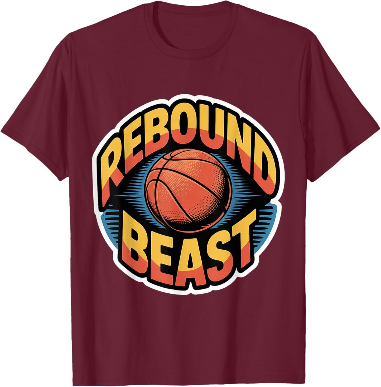 Rebound Beast Basketball Competitive Player T-Shirt - T-Shirt | Maroon