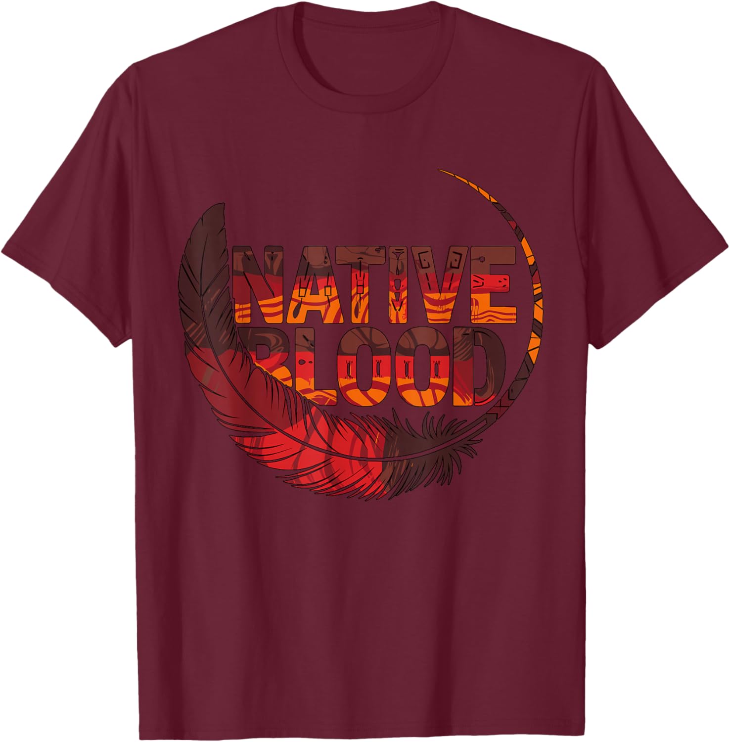 Native Blood Indigenous People Native American T-Shirt - T-Shirt | Maroon