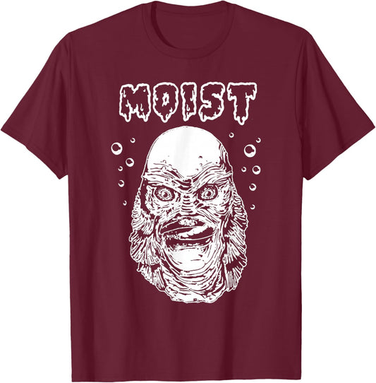 Black Moist Lagoon Halloween Creature T-Shirt - T-Shirt | Maroon