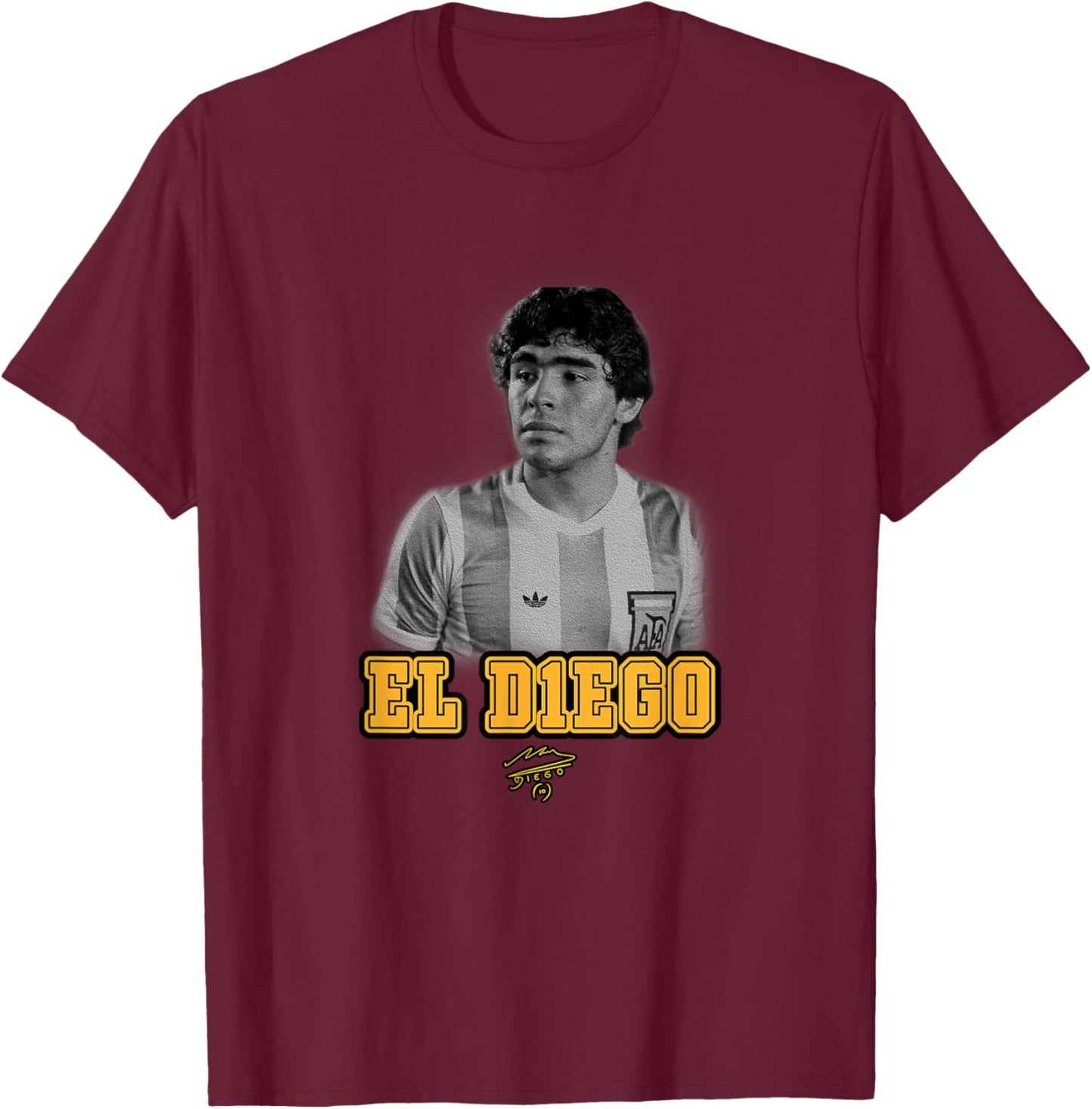 Maradona El Diego Argentina T-Shirt - T-Shirt | Maroon