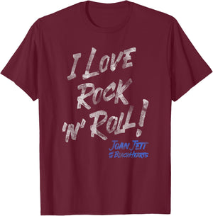 Joan Jett and The Blackhearts - I Love Rock 'n' Roll T-Shirt - T-Shirt | Maroon