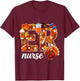 ER Thanksgiving Nurse Turkey Fall Leaves Coffee Syringe T-Shirt - T-Shirt | Maroon