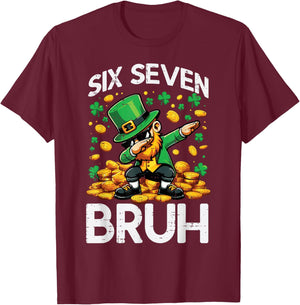 6 7 St Patricks Day Six Seven Bruh Leprechaun 67 Kids Youth T-Shirt - T-Shirt | Maroon