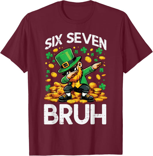 6 7 St Patricks Day Six Seven Bruh Leprechaun 67 Kids Youth T-Shirt - T-Shirt | Maroon