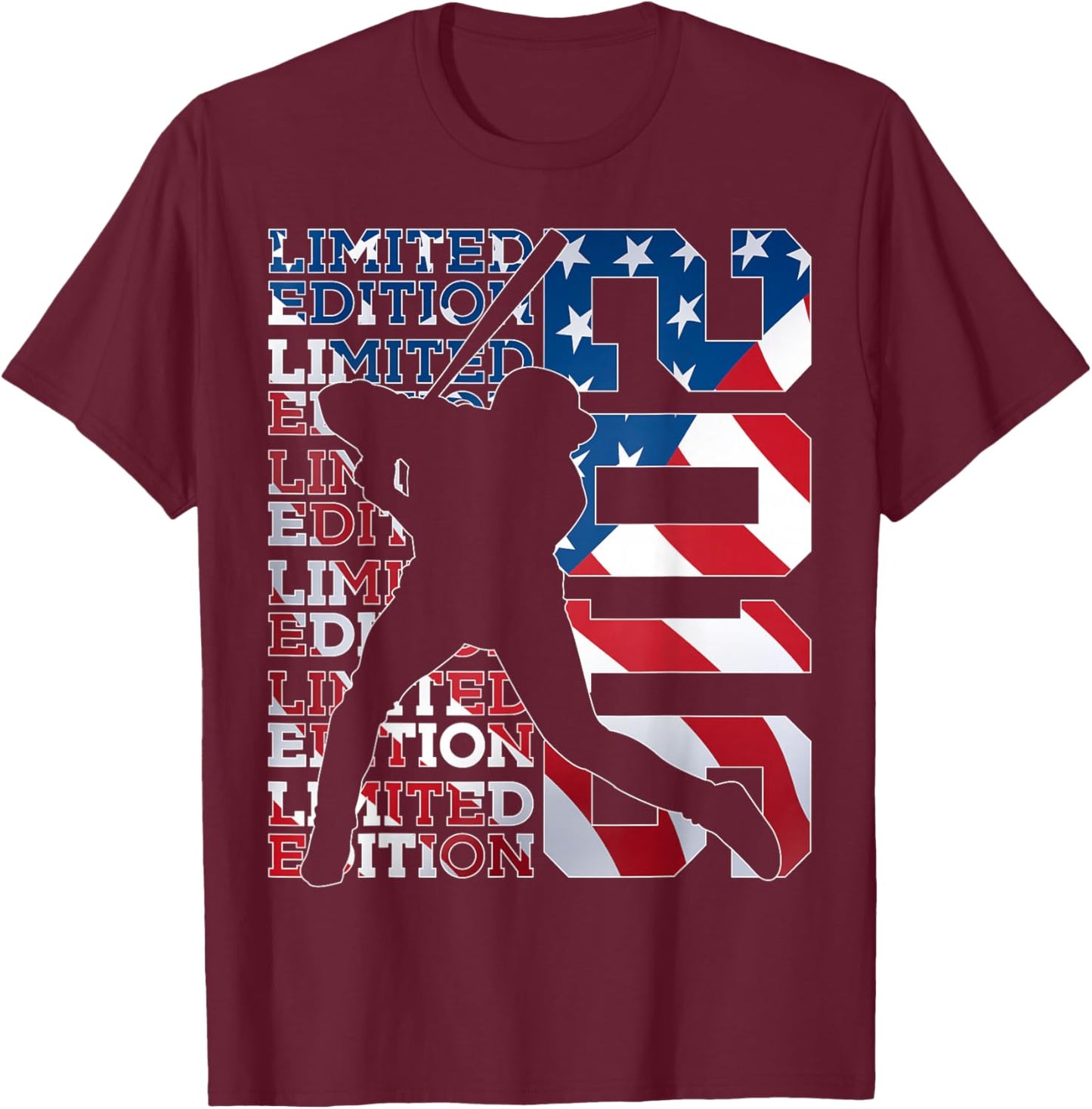 Limited Edition 2016 Baseball 10TH Birthday T-Shirt - T-Shirt | Maroon
