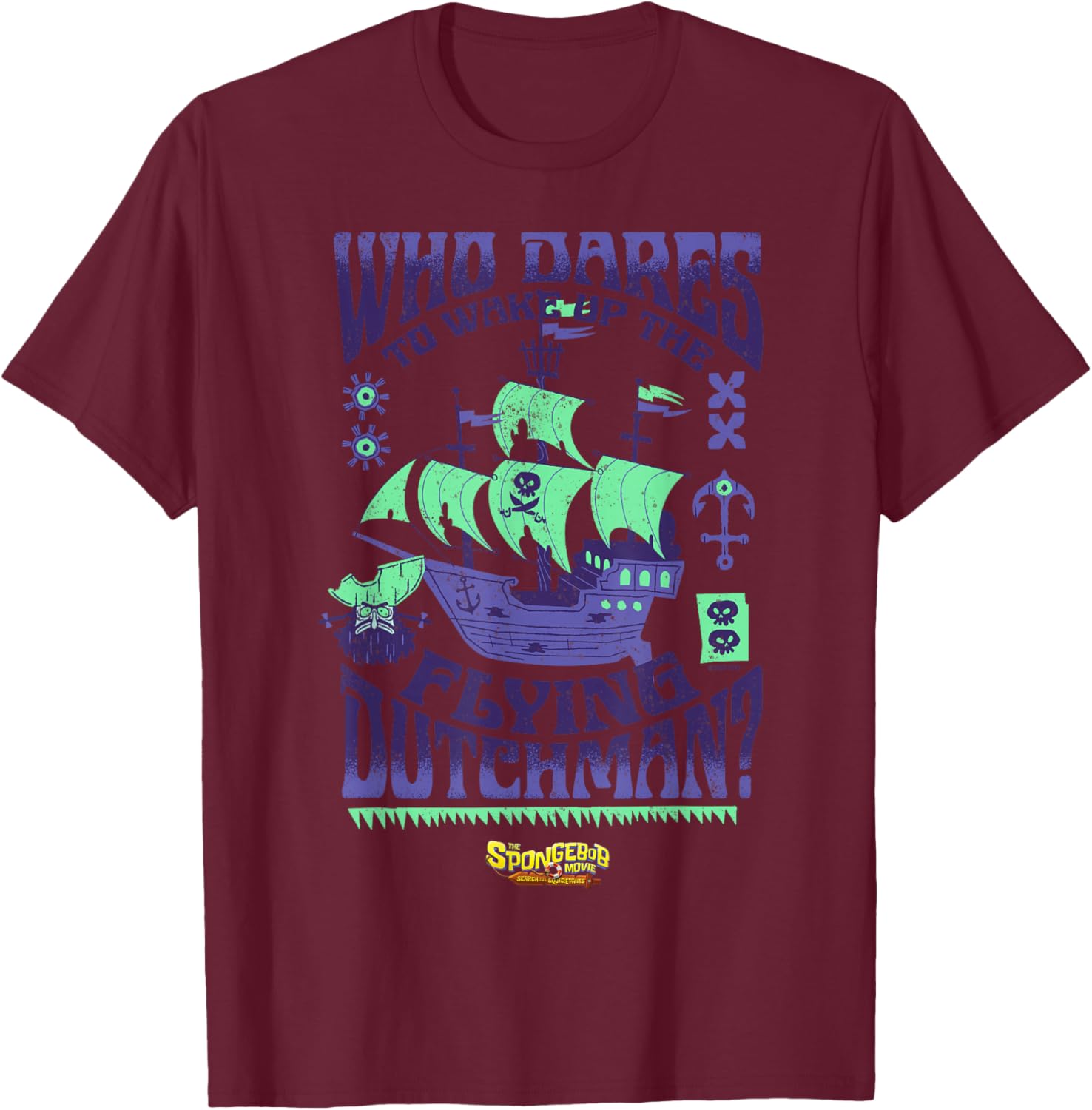 The Spongebob Movie: Search for Squarepants Dutchman Ship T-Shirt - T-Shirt | Maroon