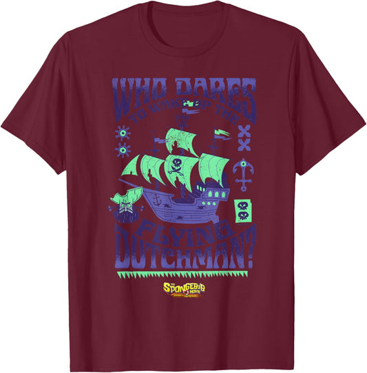 The Spongebob Movie: Search for Squarepants Dutchman Ship T-Shirt - T-Shirt | Maroon