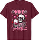 Wine is My Valentine Skull Sunglasses Hearts Drinker T-Shirt - T-Shirt | Maroon