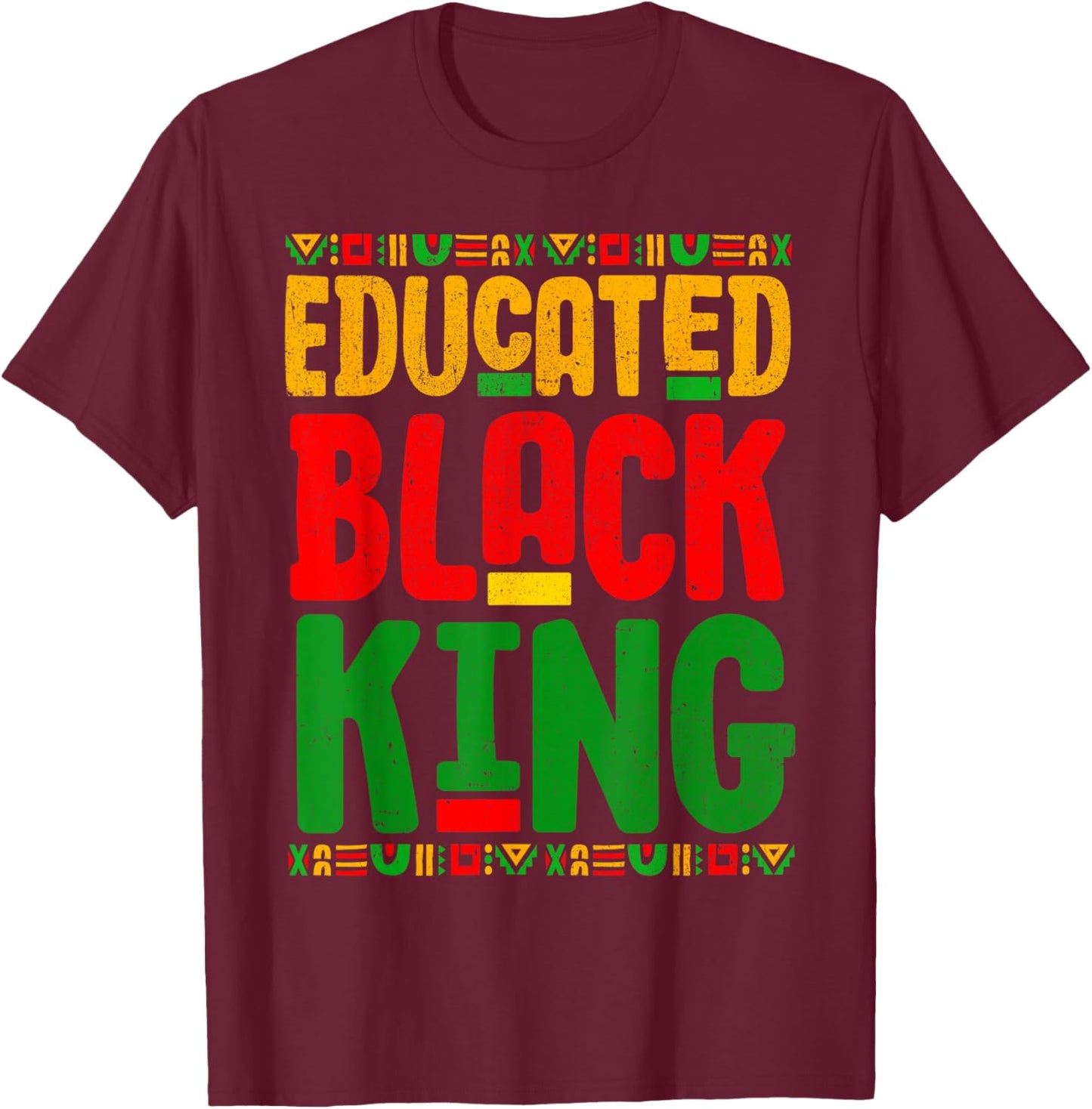 Educated Black King Pride Black History Month Boys T-Shirt - T-Shirt | Maroon