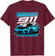 911 GT3 RS Supercar Racing Sports Classic Vintage Old Car T-Shirt - T-Shirt | Maroon