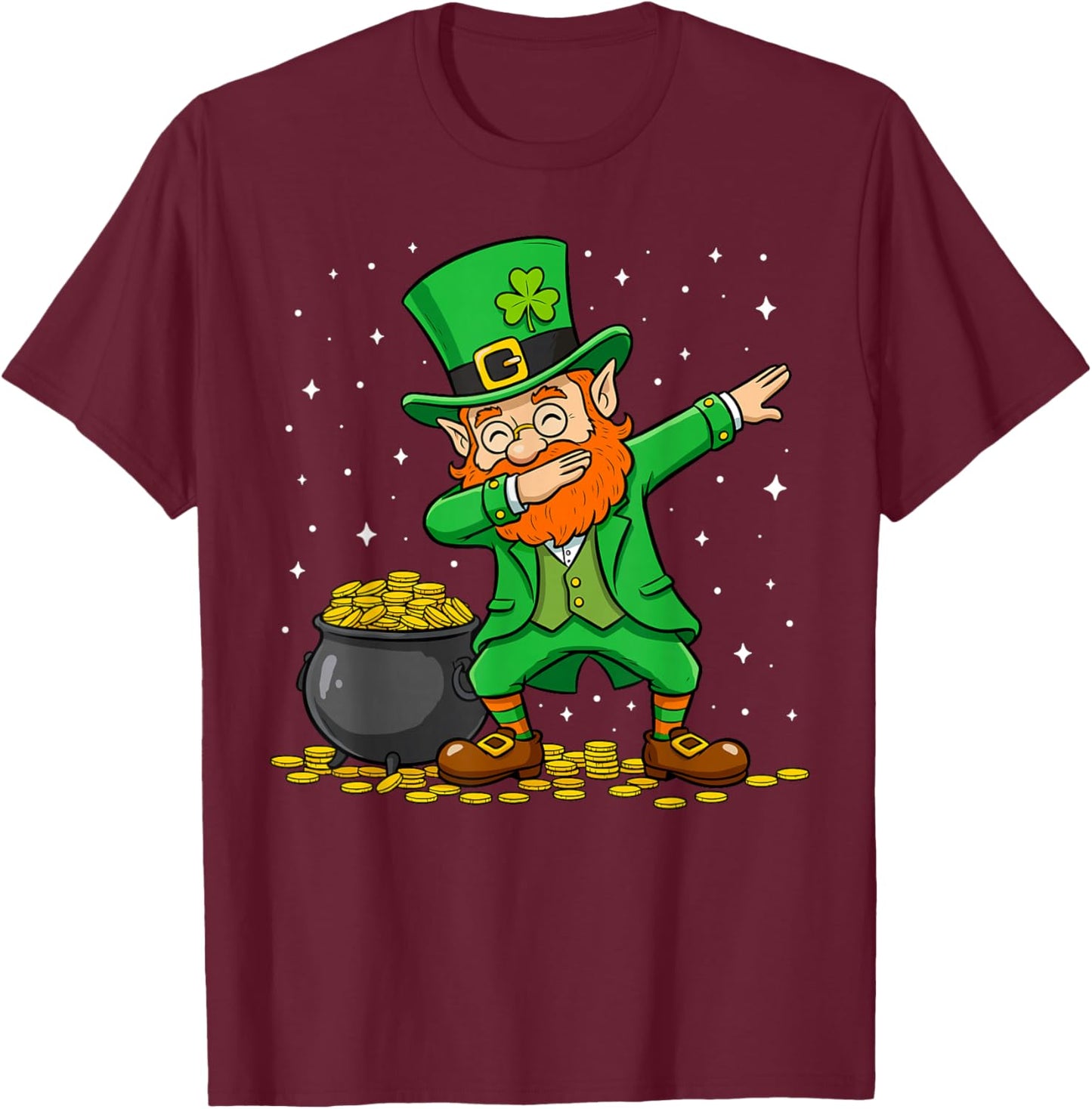 Dabbing Leprechaun Dab Dance St Patricks Day Men Women Boys T-Shirt - T-Shirt | Maroon