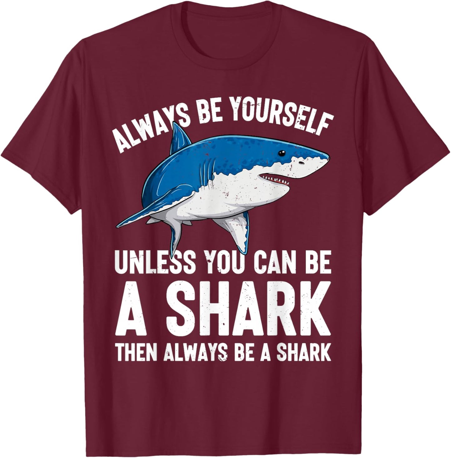 Cool Sharks Biology Ocean Wildlife Shark Lover Boys Girls T-Shirt - T-Shirt | Maroon