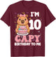 10 Years Old Capy Birthday to Me 10th Birthday Capybara Girl T-Shirt - T-Shirt | Maroon