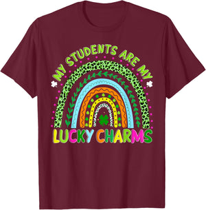 St Patricks Day My Students are My Lucky Charms Teacher T-Shirt - T-Shirt | Maroon