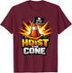 Hoist The Cone Funny Pirate Traffic Graphic T-Shirt - T-Shirt | Maroon