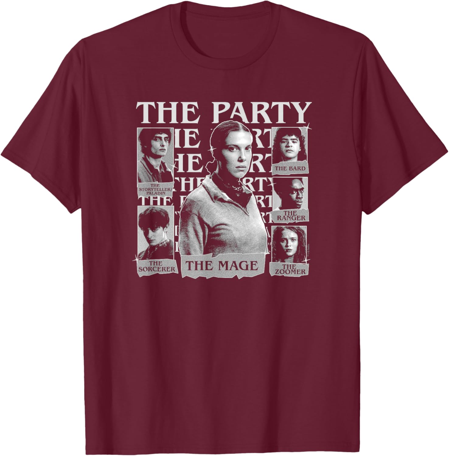 Stranger Things The Party Officially Licensed T-Shirt - T-Shirt | Maroon