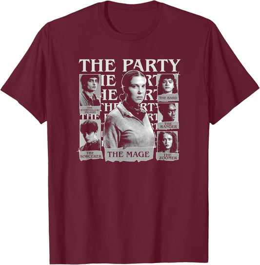 Stranger Things The Party Officially Licensed T-Shirt - T-Shirt | Maroon