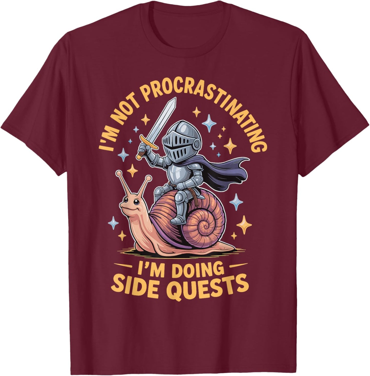 Im Not Procrastinating Im Doing Side Quests T-Shirt - T-Shirt | Maroon