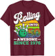 Rolling Into 50 Retro Bowling Birthday Party 50th Birthday T-Shirt - T-Shirt | Maroon