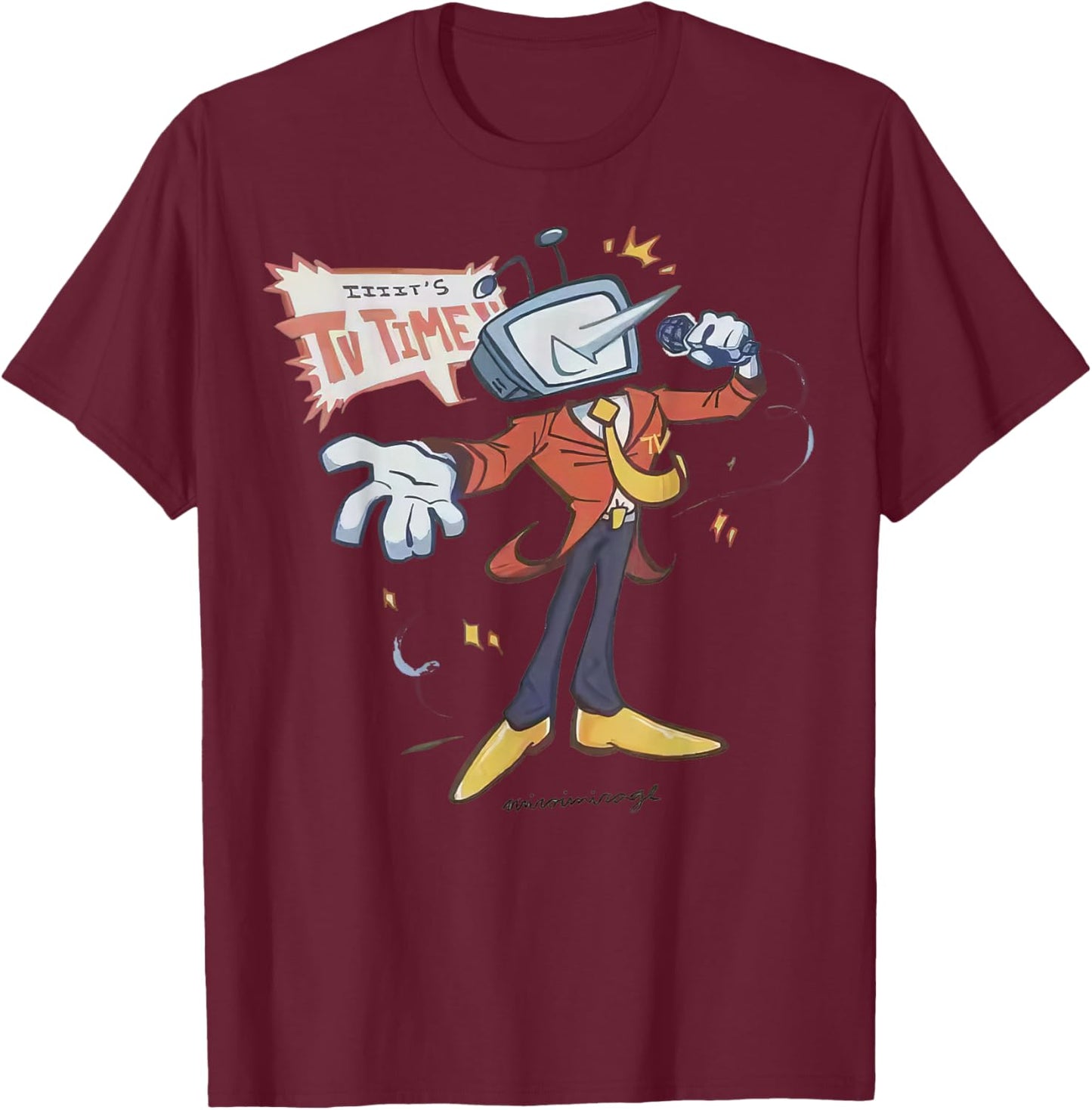 Vintage It's TV Time Mr Tenna T-Shirt - T-Shirt | Maroon