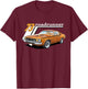 1973 73 Roadrunner Classic Vintage Old Car USA Flag T-Shirt - T-Shirt | Maroon