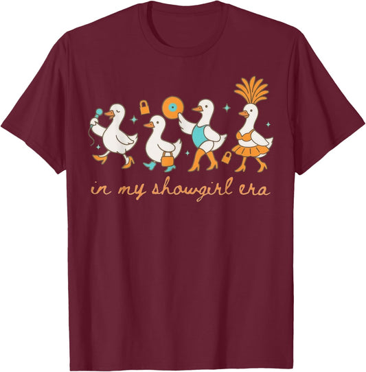 in My Showgirl Era Goose Album Country Music Geese T-Shirt - T-Shirt | Maroon