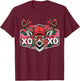 Valentine Retro Camo Buck XOXO Love Deer Hunting Cute Hunter T-Shirt - T-Shirt | Maroon