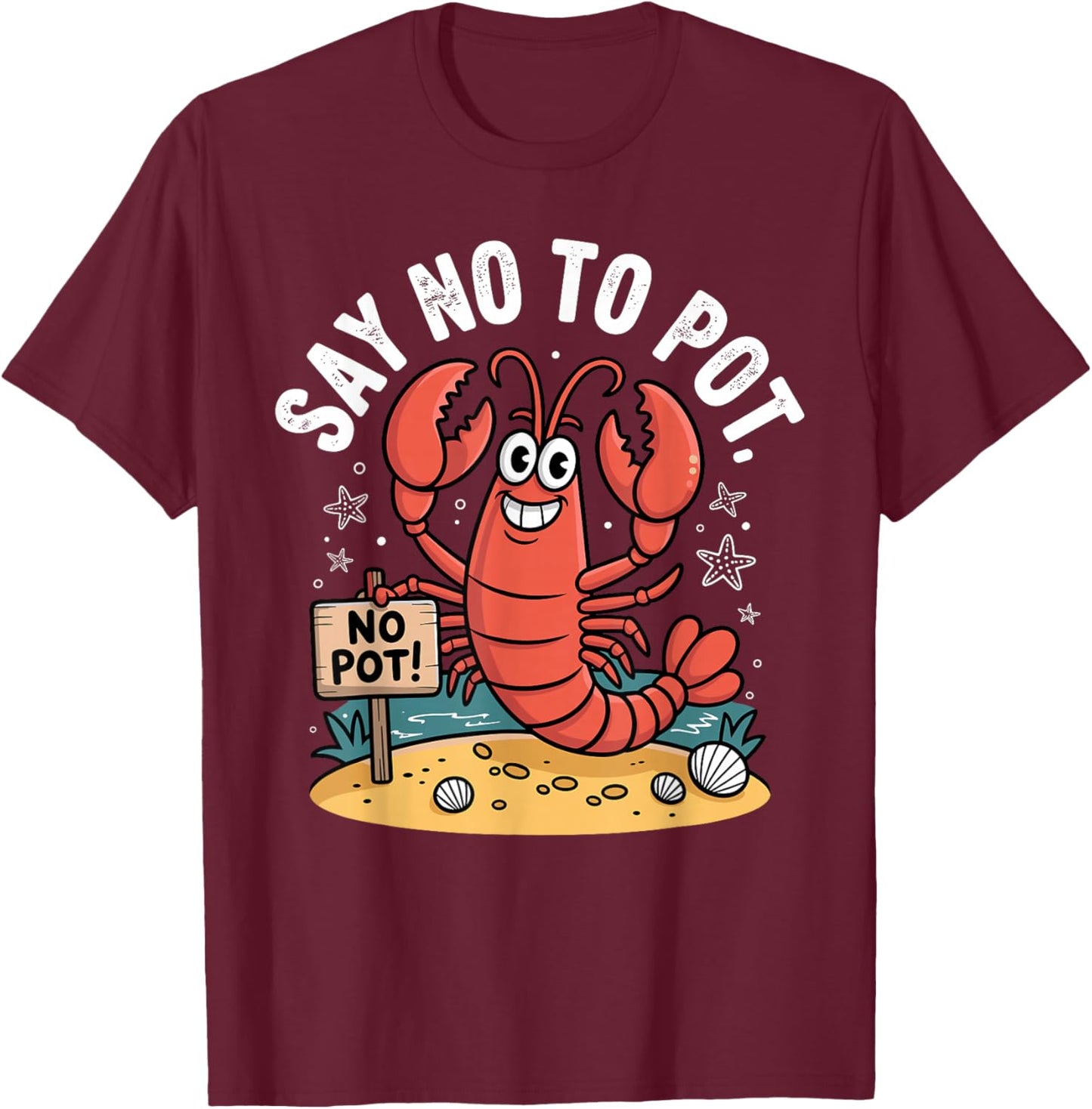 Funny Lobster Design Women Kids Animal Lobster Lover T-Shirt - T-Shirt | Maroon
