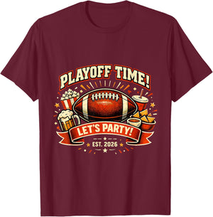 Watch Party 2026 Playoff Game Day Football Friends Snacks T-Shirt - T-Shirt | Maroon