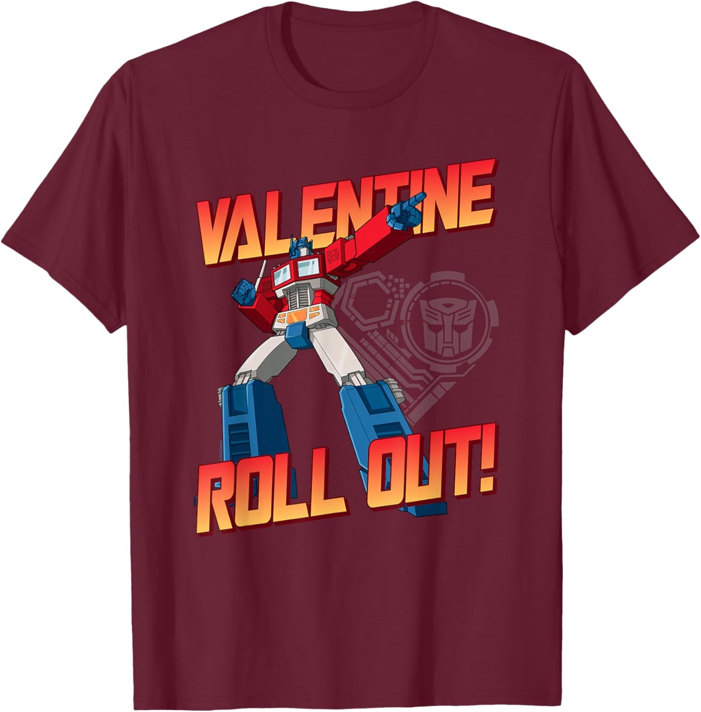 Transformers Optimus Prime Valentine's Day Roll Out T-Shirt - T-Shirt | Maroon