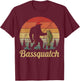 Bassquatch Bass Fishing Humor Bigfoot UFO Sasquatch Gifts T-Shirt - T-Shirt | Maroon