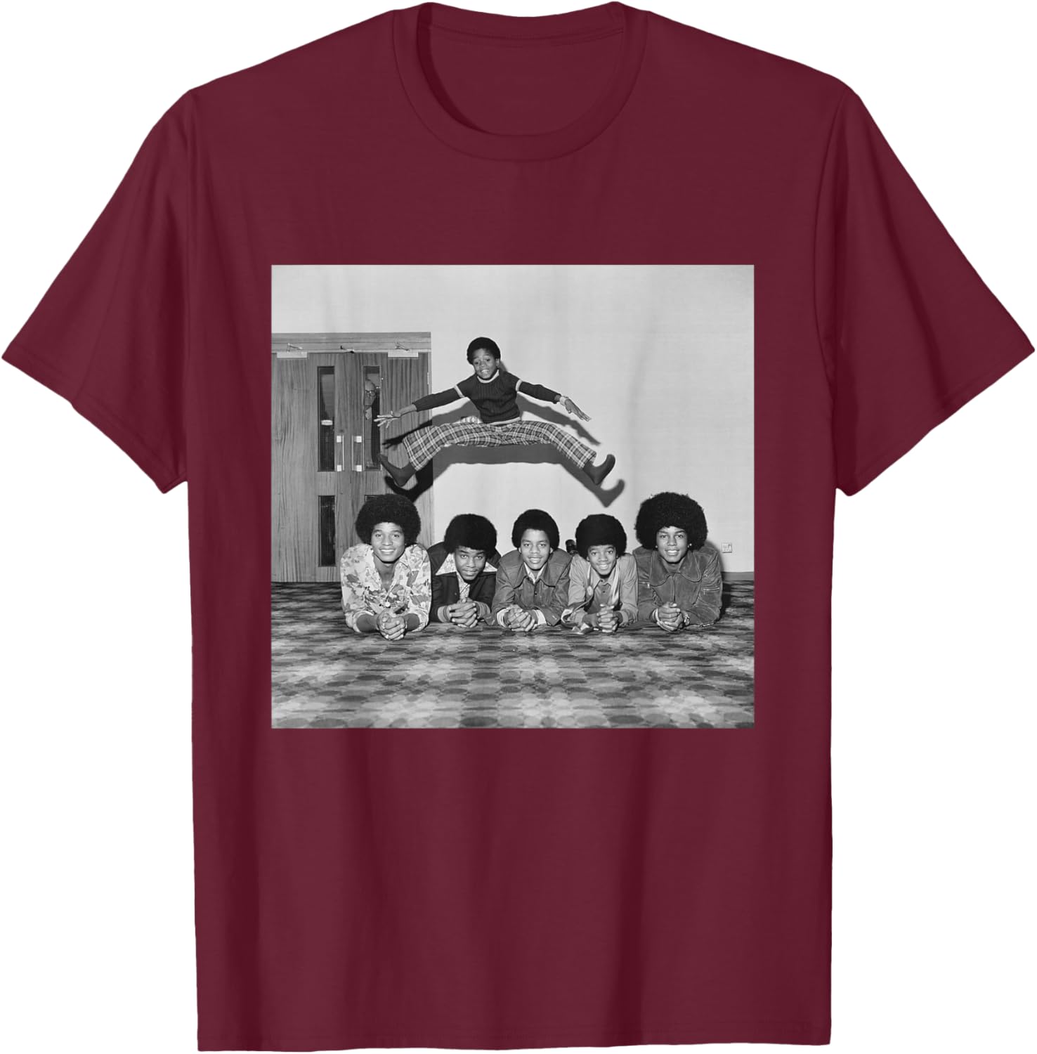 Randy Jackson Jumps Over The Jackson 5 T-Shirt - T-Shirt | Maroon