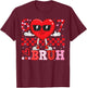 Valentine Six Seven Bruh 6 7 Meme Funny Heart Boy Girl Kid T-Shirt - T-Shirt | Maroon