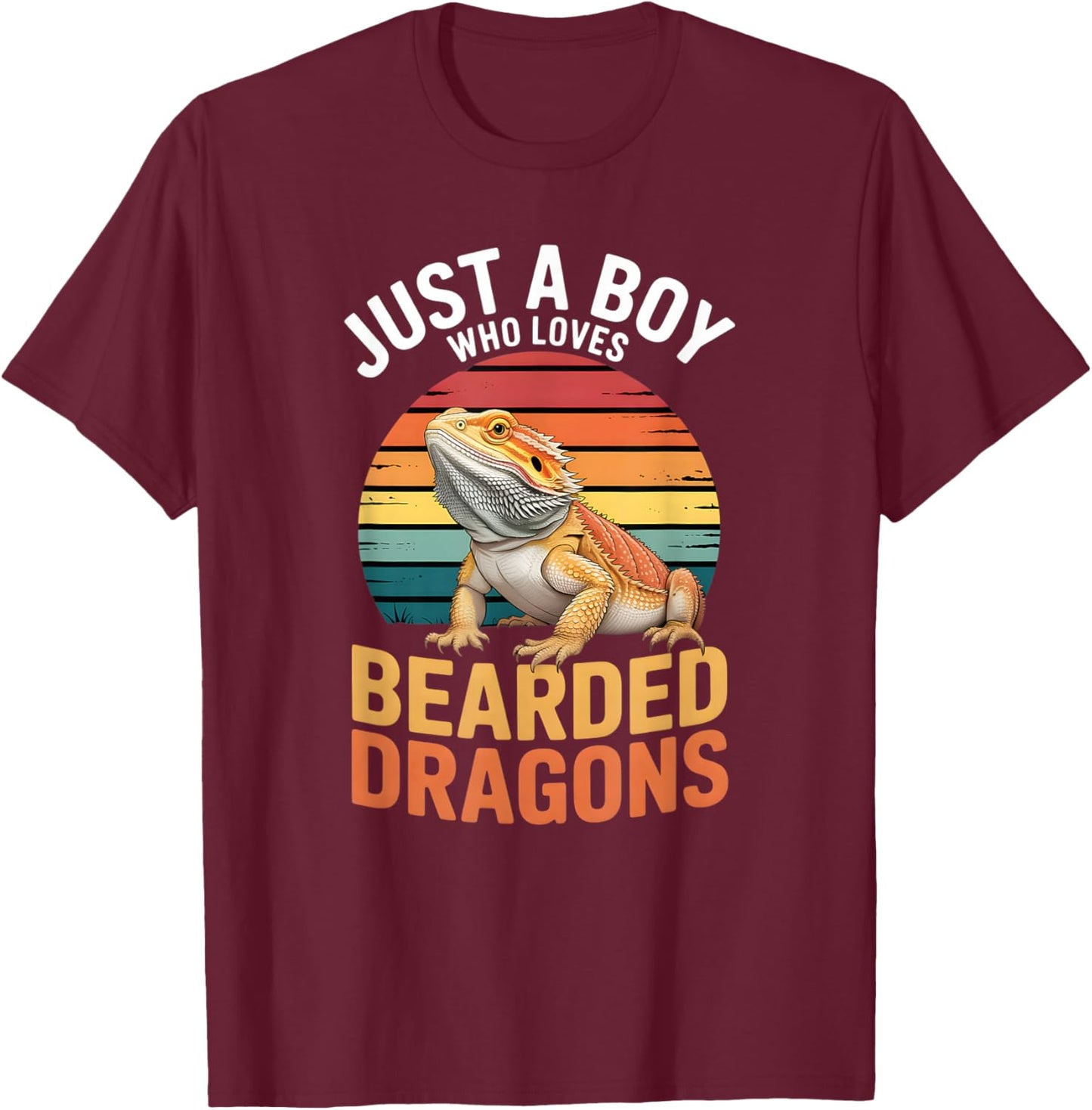 Boys Bearded Dragon T-Shirt - T-Shirt | Maroon