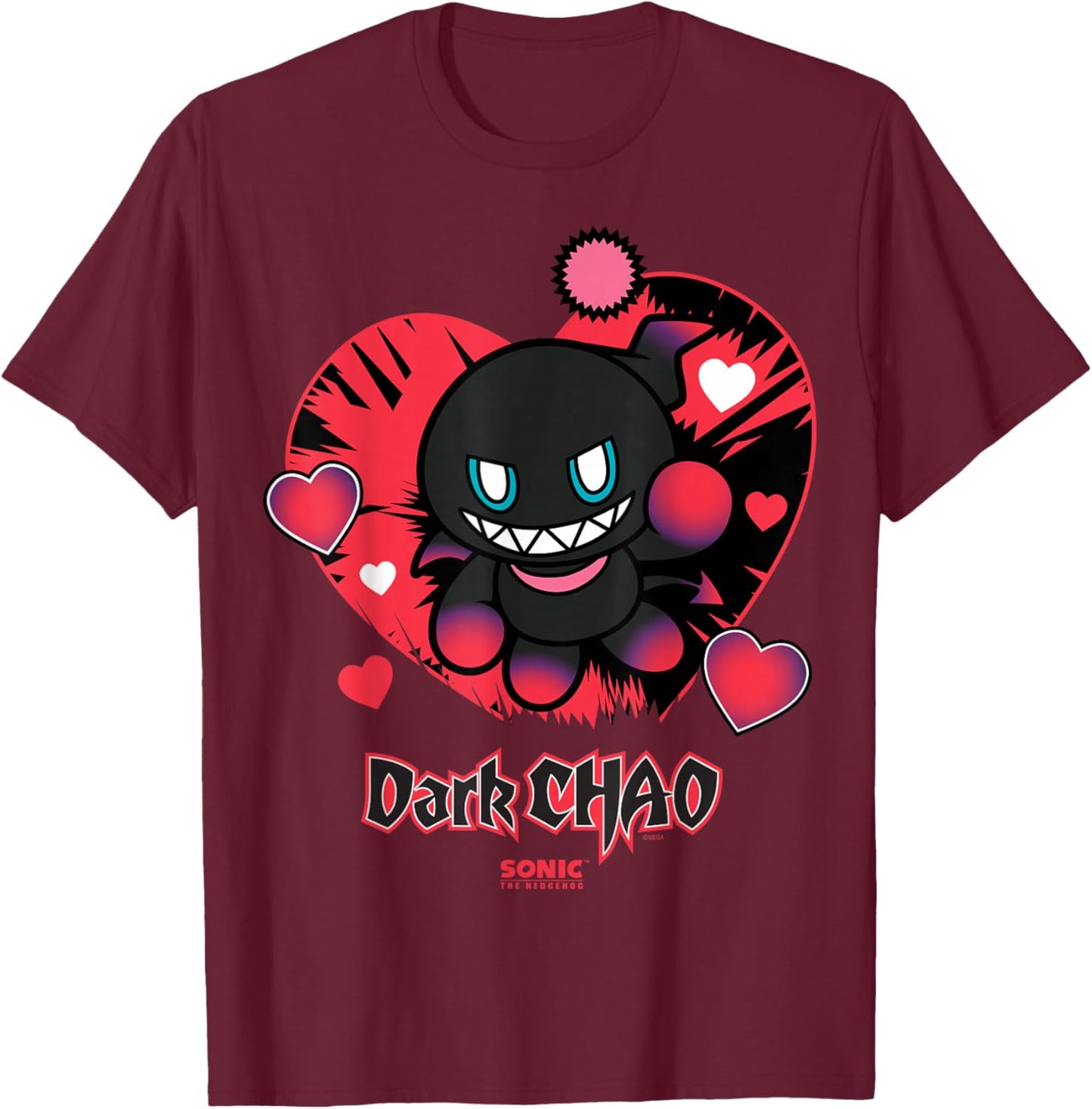 Sonic The Hedgehog Dark Chao Valentine's Day T-Shirt - T-Shirt | Maroon
