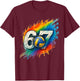 67 Volleyball Six Seven 6 7 Meme 67 T-Shirt - T-Shirt | Maroon