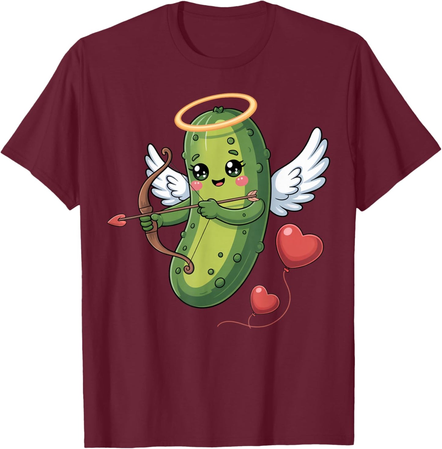 Pickle Valentine Cupid Love Couple Boyfriend Girlfriend Kids T-Shirt - T-Shirt | Maroon