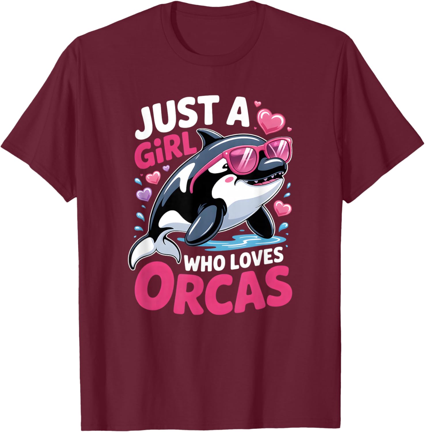 Girls Orca T-Shirt - T-Shirt | Maroon