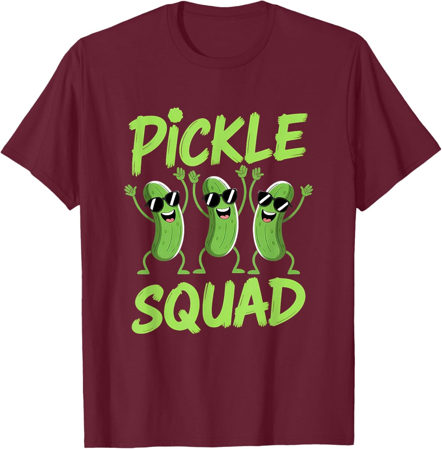 Pickle Squad Pickles Team T-Shirt - T-Shirt | Maroon