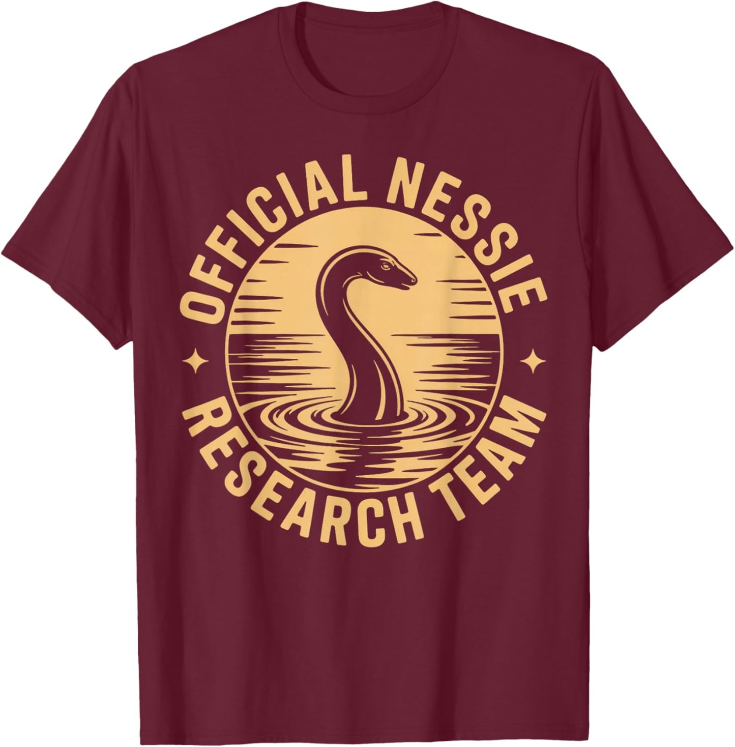 Research Team Cryptid Nessie Loch Ness Monster T-Shirt - T-Shirt | Maroon