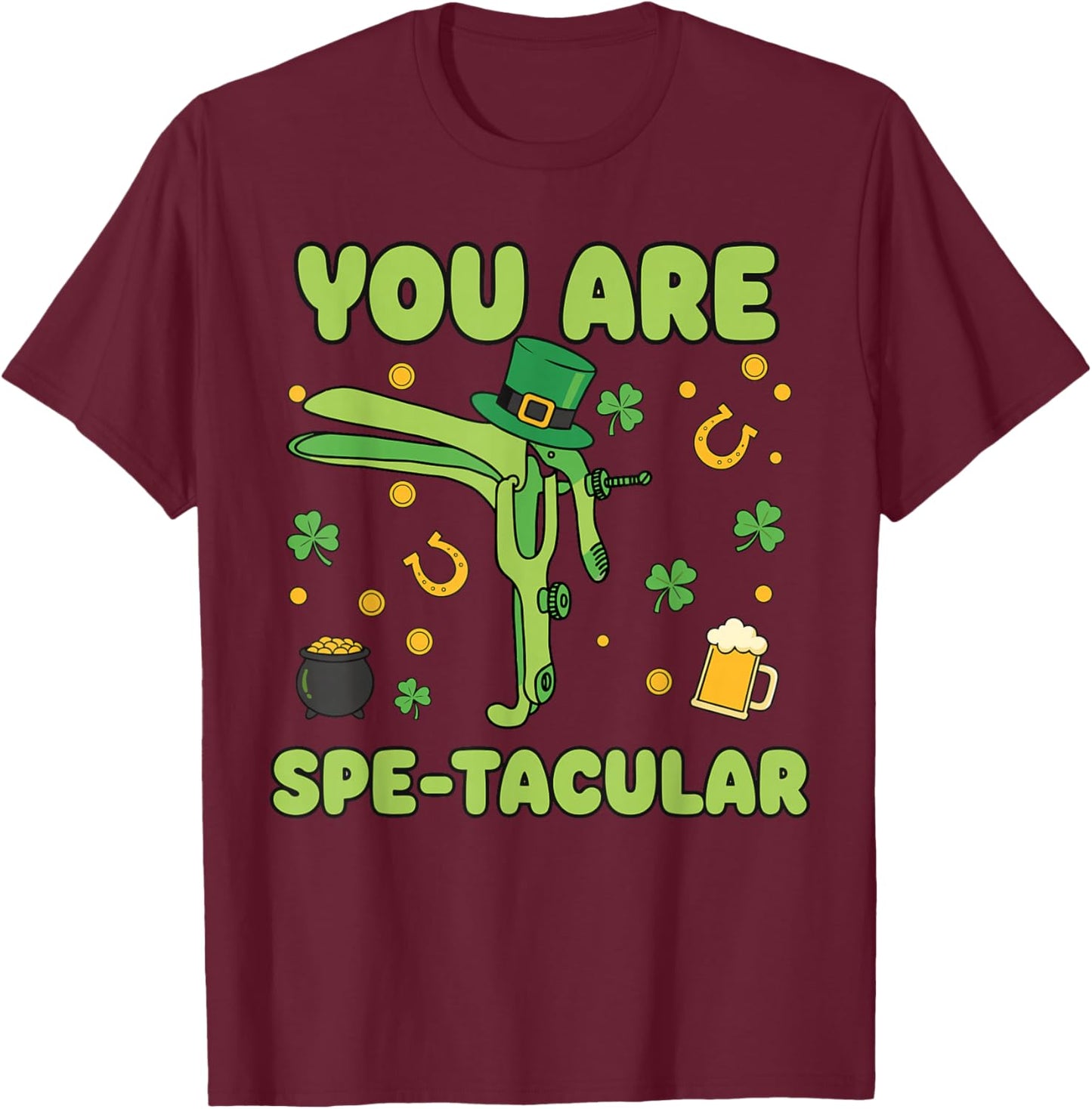 OBGYN St Patricks Day Shirt, Groovy You are Spetacular T-Shirt - T-Shirt | Maroon