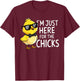 Im Just Here for The Chicks Easter for Toddler Boy Men Kids T-Shirt - T-Shirt | Maroon