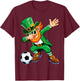 Soccer Irish Shamrock Lucky Clover St Patricks Day Boys T-Shirt - T-Shirt | Maroon