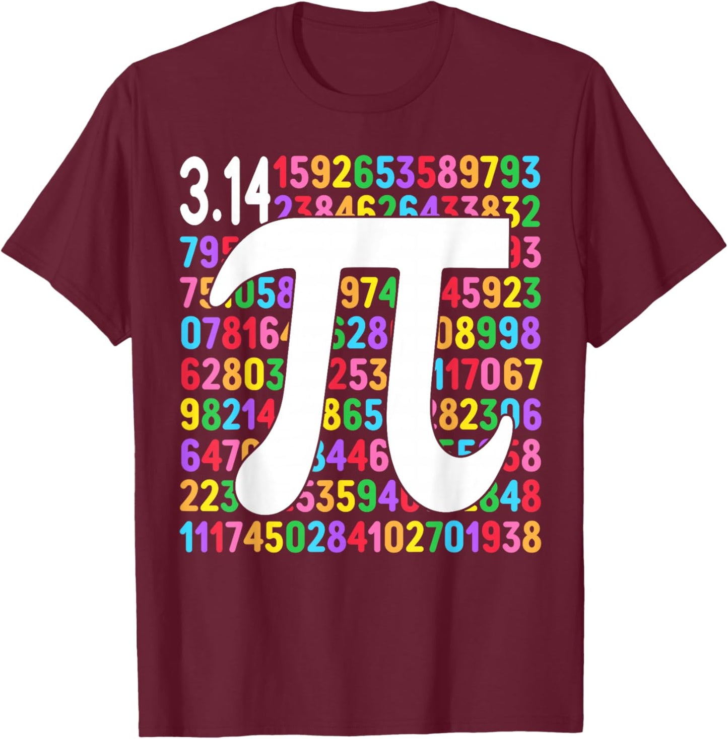 Funny Pi Day 3.14 Pi Number Symbol Math Science Teacher Kids T-Shirt - T-Shirt | Maroon