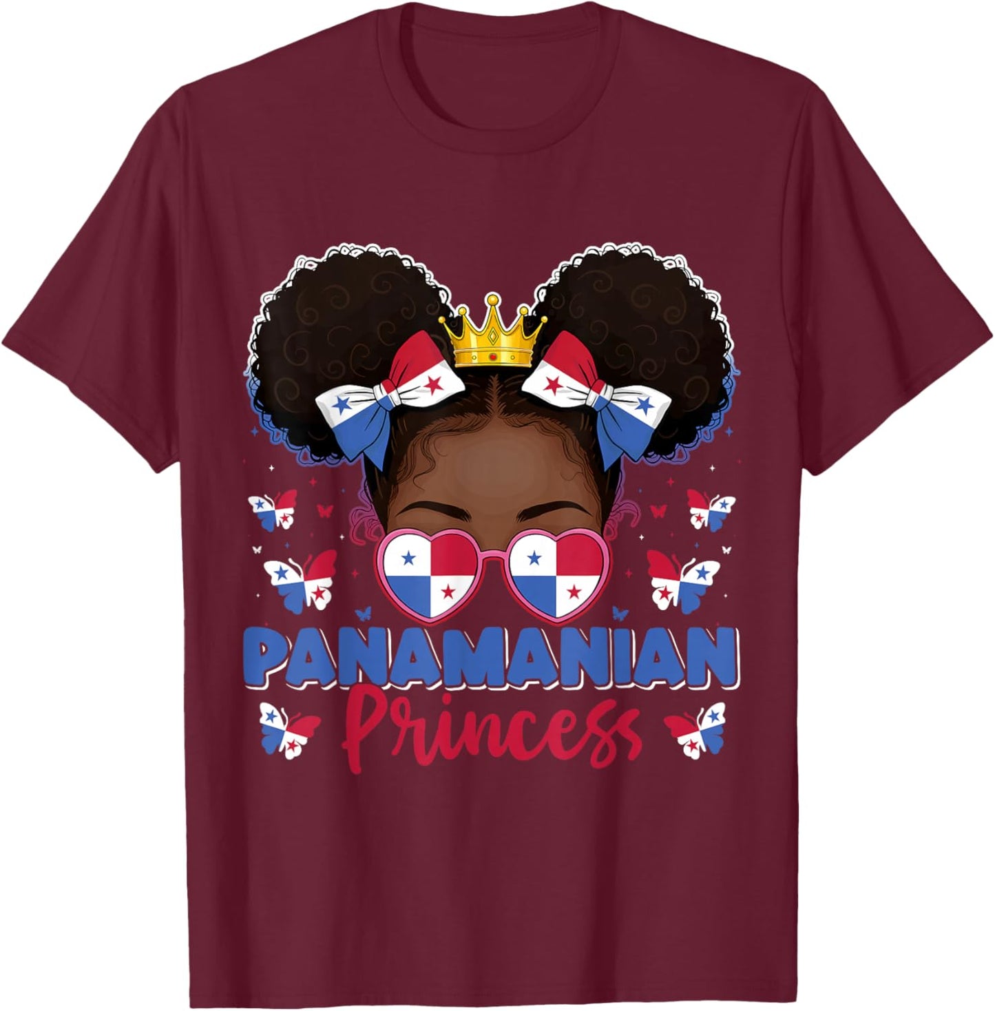 Panamanian Princess Panama Flag Proud Panameña Women Kids T-Shirt - T-Shirt | Maroon