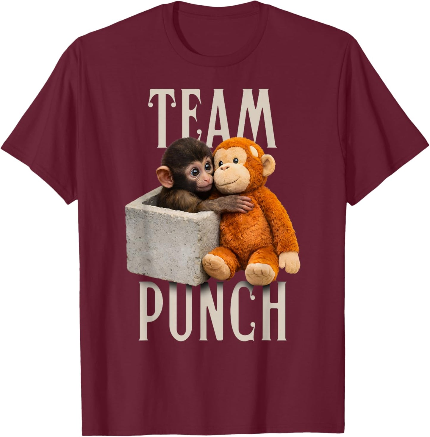 Baby Monkey Punch Team Punch T-Shirt - T-Shirt | Maroon