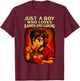 Just a Boy Who Loves Ramen and Gaming T-Shirt - T-Shirt | Maroon