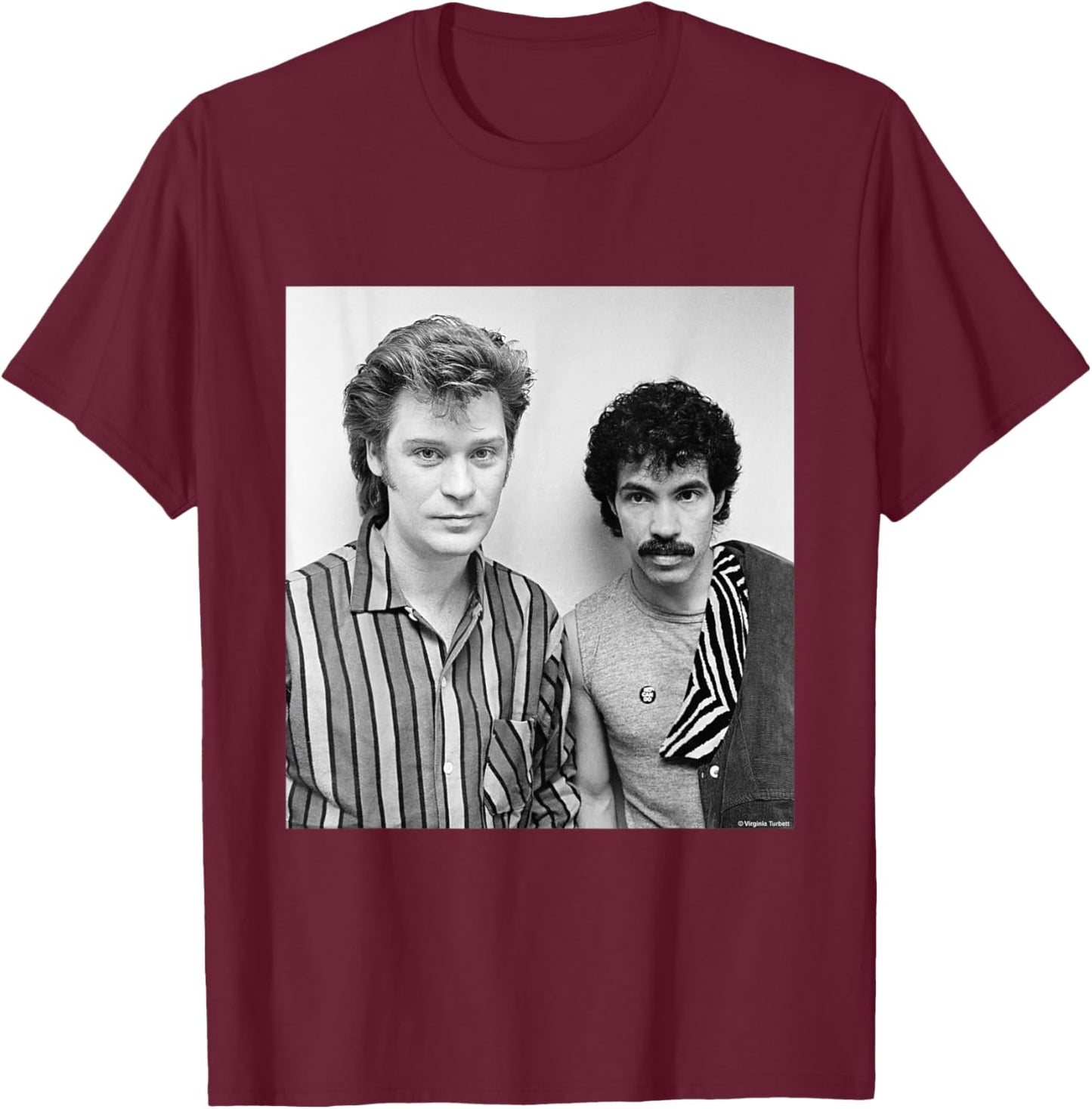 Daryl Hall & John Oates Maneater Pop Duo by Virginia Turbett T-Shirt - T-Shirt | Maroon