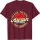 Aaron The Man The Myth The Legend Personalized Name T-Shirt - T-Shirt | Maroon
